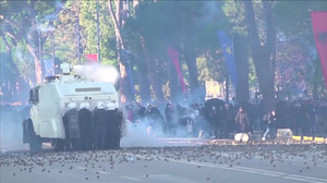 Violent clashes escalate between police and protesters in Albania