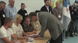 Serbia's Vucic votes in snap parliamentary election