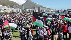 Protesters rally in Cape Town in support of Palestinians