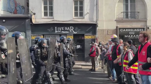 Police use tear gas to disperse protesters in France's Nantes