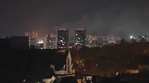 Smoke rises over Kyiv after Russian strikes