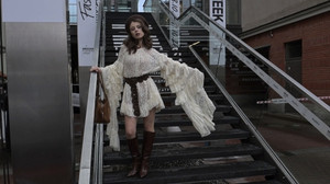 St. Petersburg Fashion Week guests pose for street photoshoot