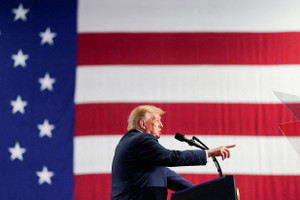 US President Trump attends a campaign rally in Syracuse