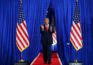 US President Trump attends a campaign rally in Syracuse