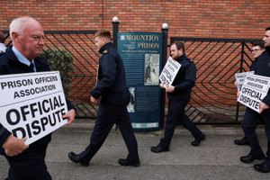 Protest over public sector pay negotiations, in Dublin
