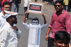 Protest demanding the resignation of India's Chief Election Commissioner Gyanesh Kumar in Mumbai
