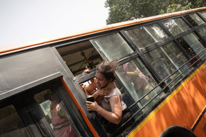 Protest demanding the resignation of India's Chief Election Commissioner Gyanesh Kumar, in New Delhi
