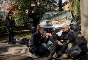 Aftermath of a Russian drone attack in Kharkiv