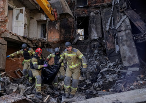 Aftermath of a Russian drone attack in Kharkiv