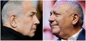 A combination picture shows Israeli Prime Minister Benjamin Netanyahu and former military chief, Gadi Eisenkot