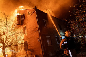 Aftermath of a Russian drone strike in Kharkiv