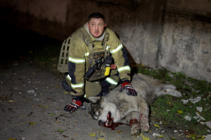 Aftermath of a Russian missile strike in Kyiv