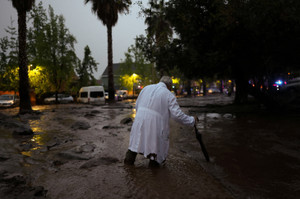 Mudslide following heavy rains in Santiago