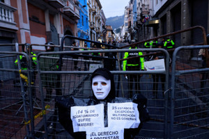 Protest against Ecuador's President Noboa's government, in Quito