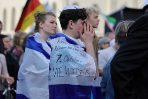 Ceremony to commemorate the deadly October 7, 2023 attack on Israel by Hamas from Gaza, in Berlin