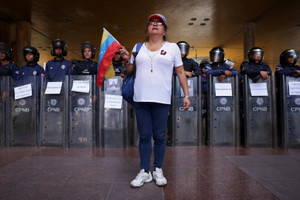 Protest outside Venezuela's Electoral Council in Caracas