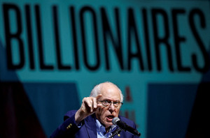 Bernie Sanders attends rally backing California billionaire tax proposal
