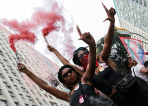 Student protest against the growth of the far-right movement, in Rio de Janeiro