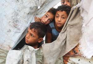 Aftermath of an Israeli strike on a tent in Khan Younis