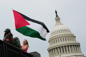 Demonstrators participate in a pro-Palestinian rally in Washington