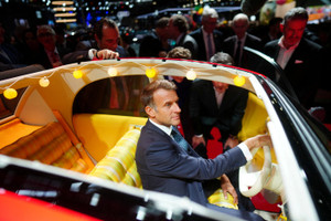 French President Macron visits Paris Motor Show