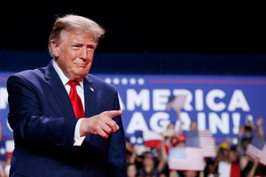 US President Donald Trump attends a campaign rally for Republican US Senate candidate Ken Paxton at Freeman Coliseum in San Antonio