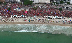 Demonstration in support of Brazilian President Lula da Silva's re-election bid, in Rio de Janeiro