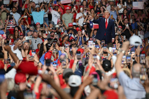US President Donald Trump holds a rally in San Antonio