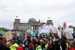 Demonstration to call for the expansion of renewable energies, in Berlin