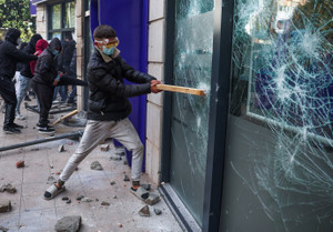 Anti-government protest by students in Tirana