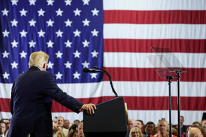 US President Trump visits Durant
