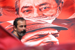 Brazilian President Luiz Inacio Lula da Silva holds a campaign rally, in Sao Paulo