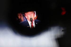 US President Donald Trump holds a rally in San Antonio