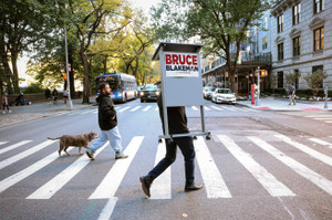 Republican candidate for New York governor Bruce Blakeman campaigns in New York City