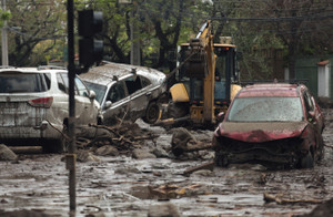 Aftermath of heavy rains in Santiago