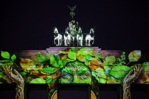 Brandenburg Gate is illuminated during the Festival of Lights, in Berlin