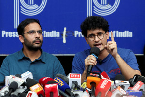 Cockroach Janta Party (CJP) press conference at the Press Club of India, in New Delhi