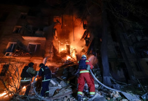 Aftermath of a Russian drone attack in Kharkiv
