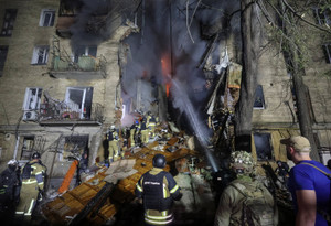Aftermath of a Russian drone attack in Kharkiv