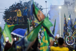 Brazilian presidential candidate Bolsonaro attends a motorcade in Rio de Janeiro