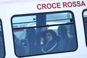 Migrants rescued by NGO Sailidarity arrive in Lampedusa