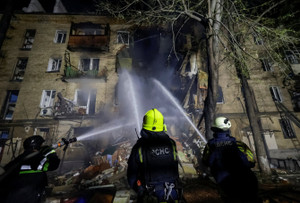 Aftermath of a Russian drone attack in Kharkiv