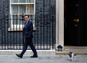 Britain’s Prime Minister Andy Burnham leaves 10 Downing Street